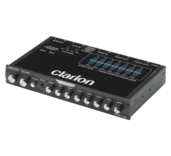 Clarion EQS755 7-band graphic equalizer — 1/2-DIN chassis (1