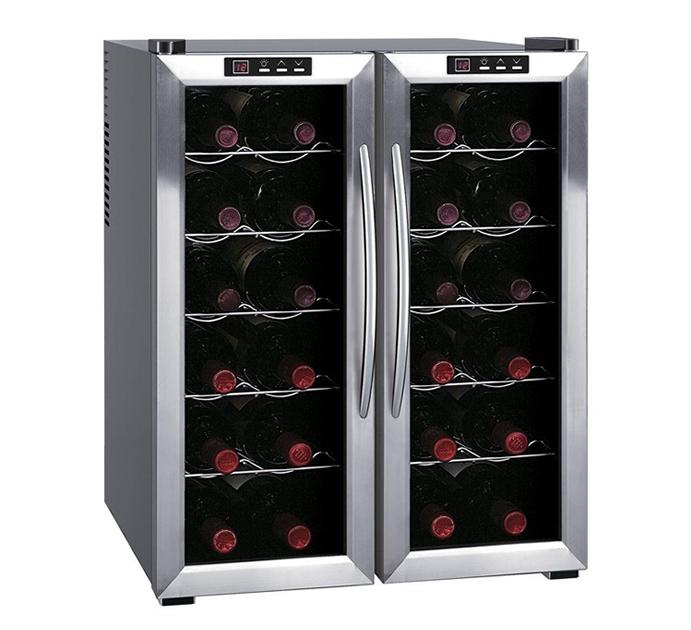 SPT 20-3/8 in. 24-Bottle Thermoelectric Wine Cooler with Double Door Dual Zone