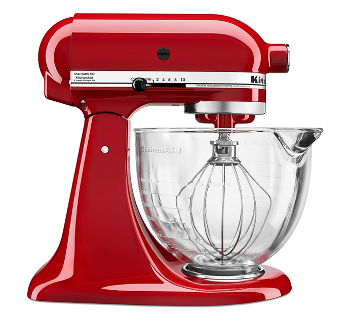 KitchenAid KSM105GBC 5 qt. Stand Mixer with Glass Bowl & Flex Edge Beater
